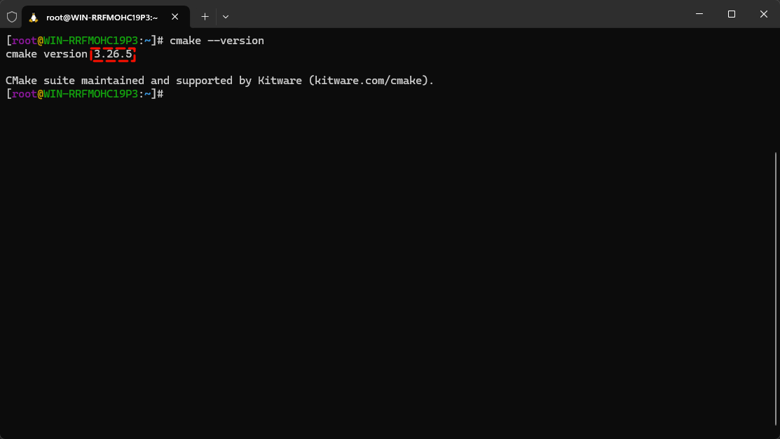 查看 WSL2 中 cmake 的版本